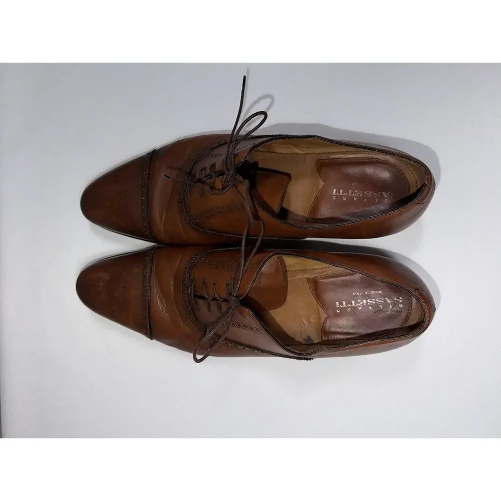 Silvano Sassetti Italy Size 11 Brown Captor Brogue Oxford Men’s Dress Shoes